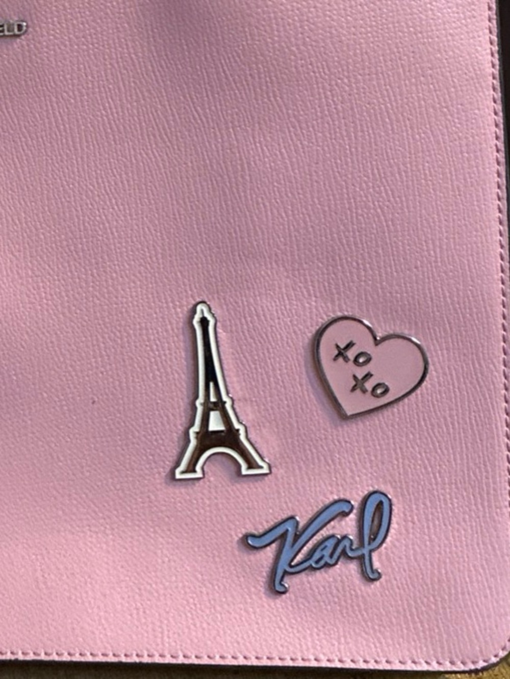 Karl Lagerfeld Paris Margot Blush Pink Tote Crossbody - Picture 6 of 14